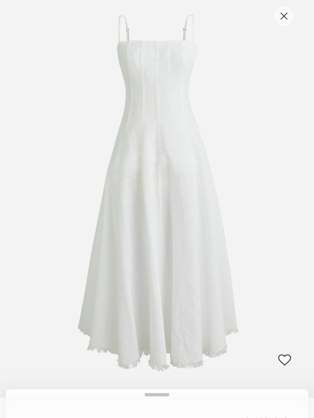 J. Crew Seamed flare midi dress in linen blend